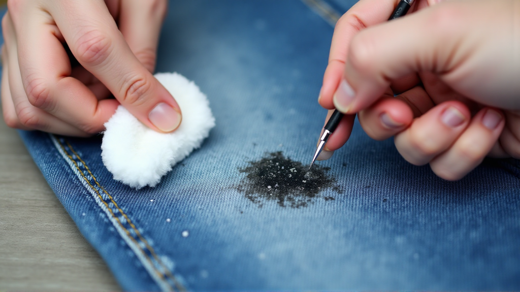 macchie inchiostro sui jeans e tessuti